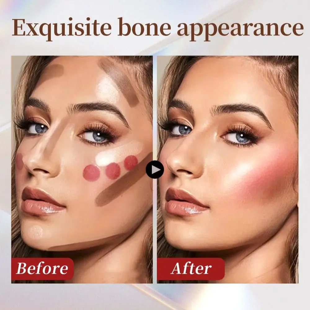 كريم أحمر الخدود والهايلايتر برونزي، يدوم طويلاً وناعم لتحديد الوجه بشكل طبيعي لجميع المكياج #5