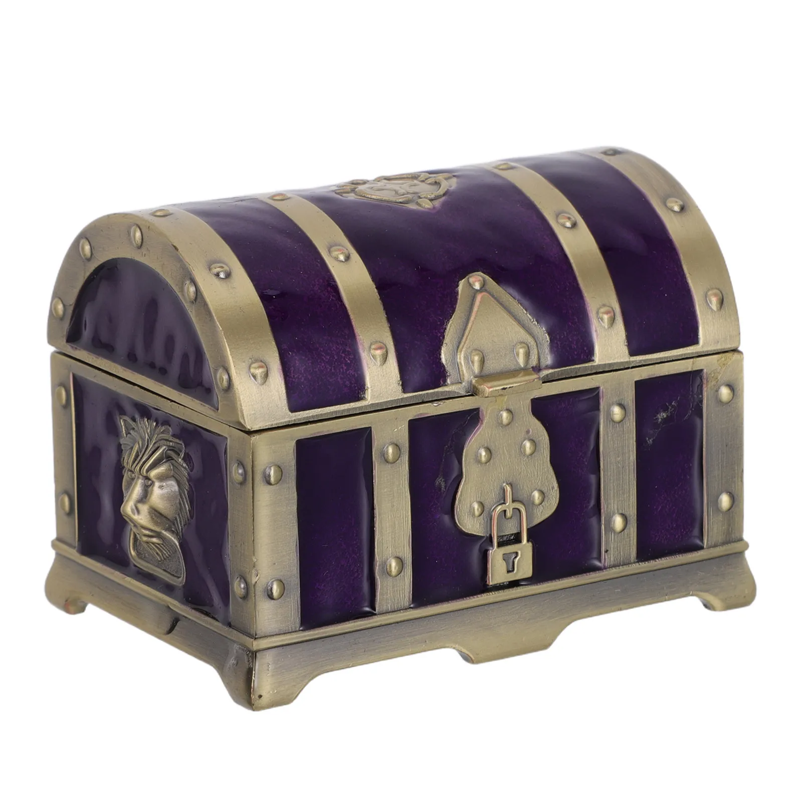 Vintage Treasure Chest Jewelry Box – Lockable Decorative Keepsake Organizer for Rings & Small Treasures