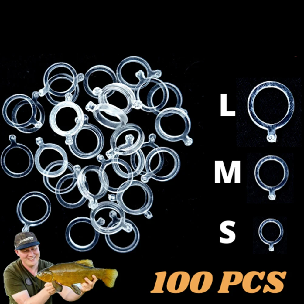 

100Pcs Pellet Bait Bands Elastic Transparent Band For Carp Coarse Fishing Tackle Lightweight Material Fishing Tools