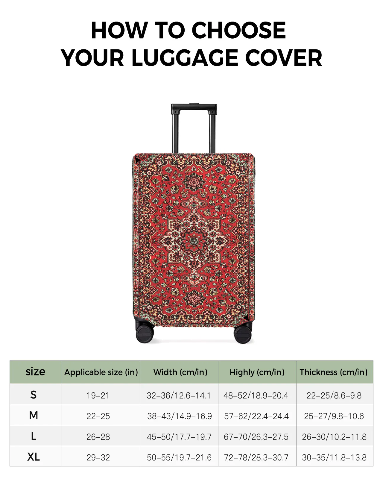 Vintage Flower Indian Bohemia Travel Luggage Cover Elastic Baggage Cover Suitcase Case Dust Cover Travel Accessories