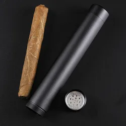 Metal Cigar Tube Mini Humidor, Single Cigars Case Storage Pipe Travel Pocket Smoking Accessories Tool Gift