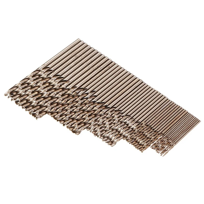 50Pcs 1/1.5/2/2.5/3mm M35 HSS-CO Cobalt Twist Drill Bit For High Tensile Stainless Steels Drilling