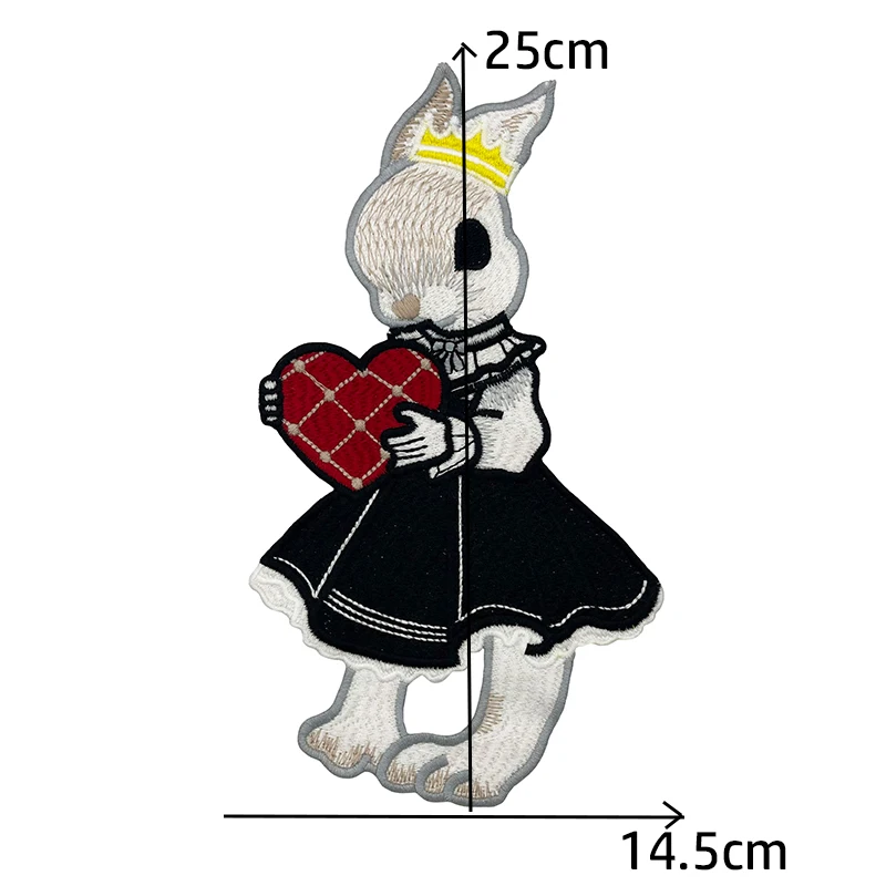 Cartoon Fashion Cat Rabbit Embroidered Patches For DIY Clothing T Shirt Sew On Accessories Applique，Animal Badge