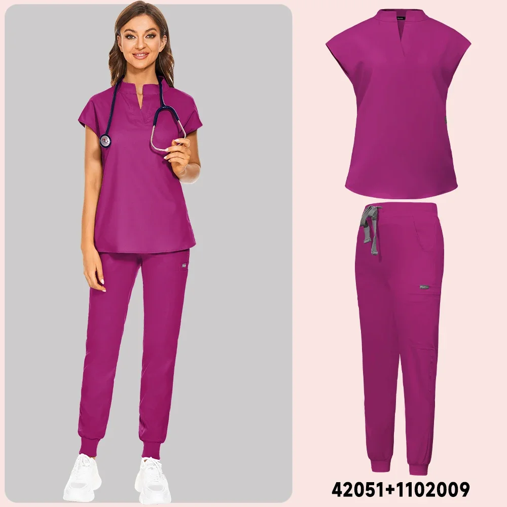 Uniformes médicos ajustados para mujer, conjuntos de ropa de trabajo para Hospital, cirugía, clínica Dental, salón de belleza, Spa, laboratorio, accesorios de enfermeras