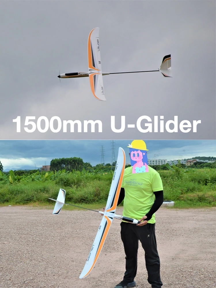 HOOKLL Modell 1500mm U-Glider RC Handwurfgleiter EPO Faltbarer Propeller DLG Unmotorisiertes Outdoor Professionelles Modellflugzeug PNP