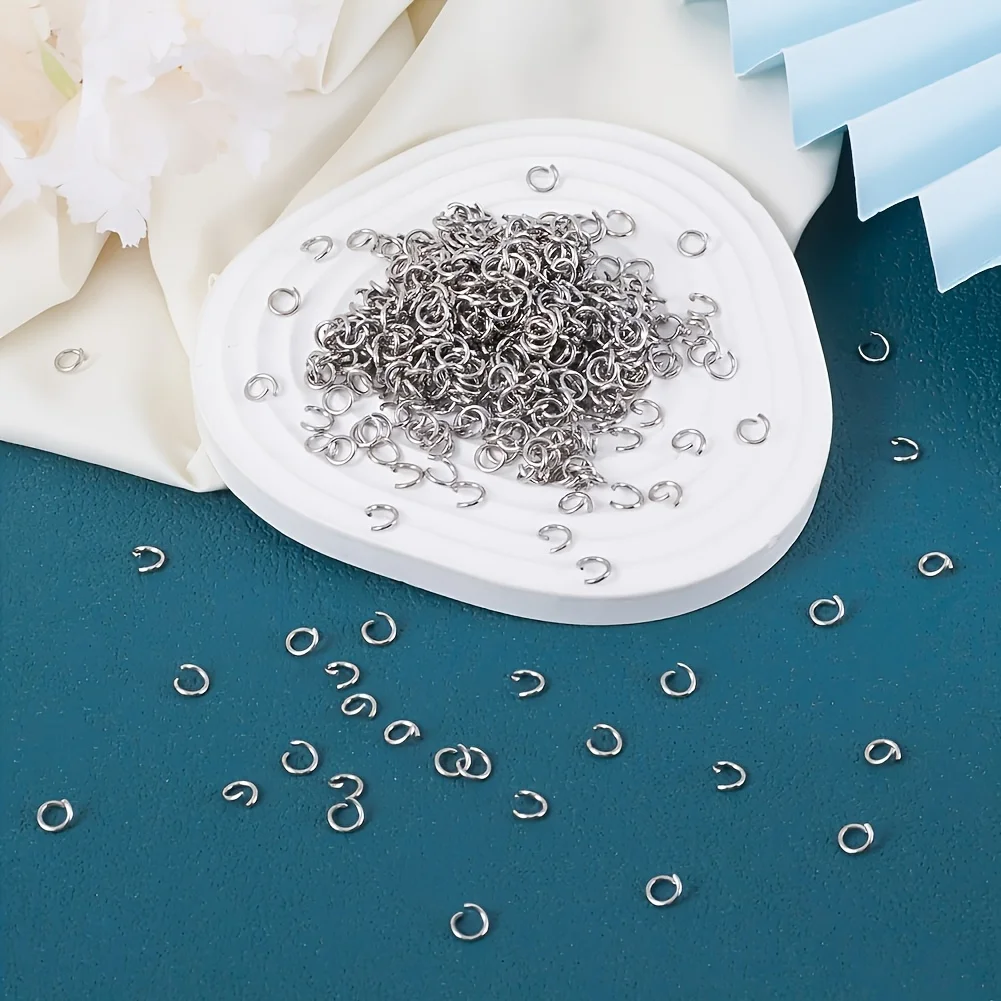 2000pcs 4mm Stainless Steel Open Jump Ring Jewelry Connection DIY Accessory for Round Ring Making Earrings Bracelets Necklaces