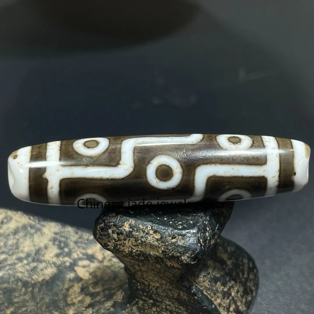 Tibetan Nepalese Himalayan Bead Ancient agate Old Dzi Talisman 9 eye Bead Amulet