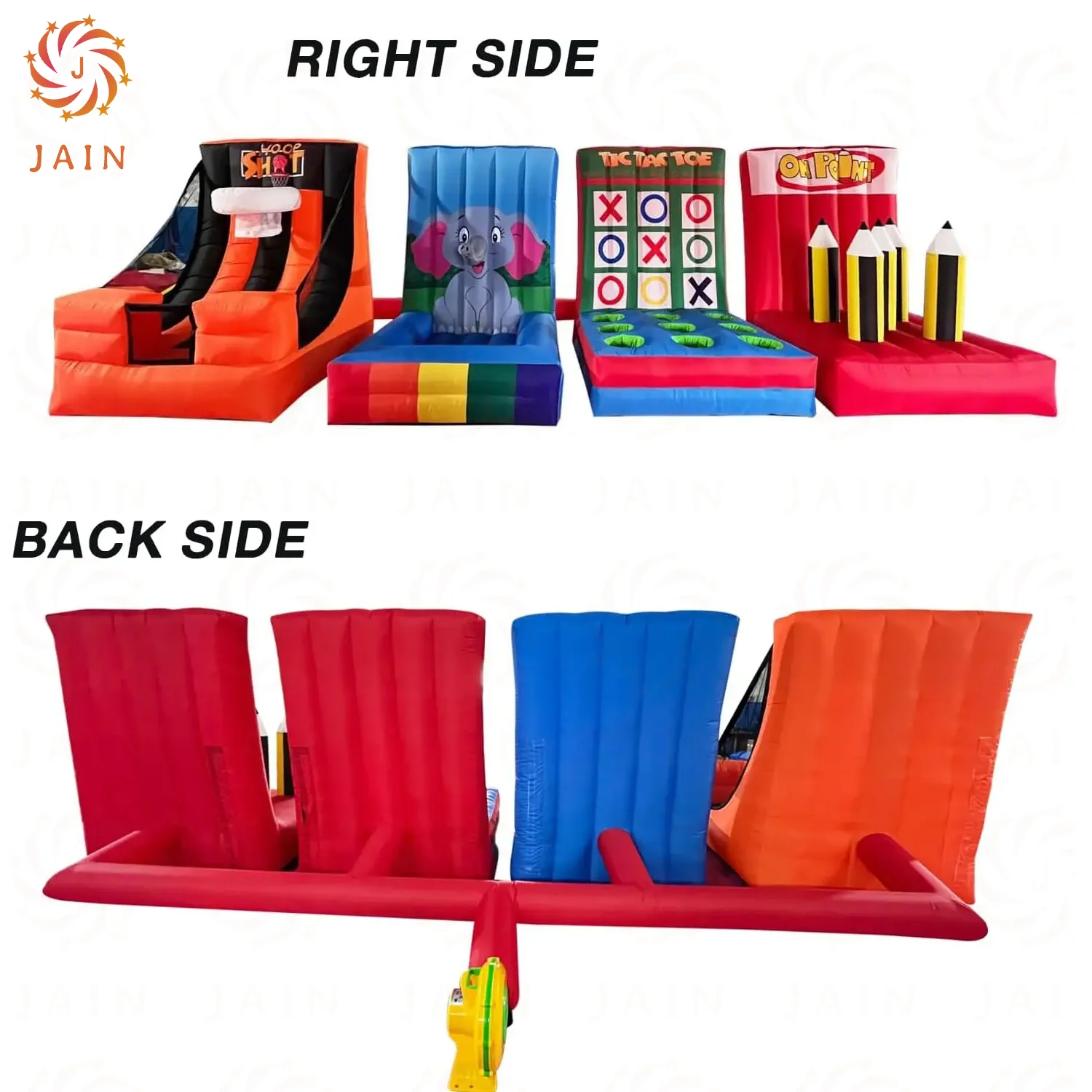 4 في 1 أو لعبة منفصلة نفخ كرنفال لعبة كرة السلة هوب الهدف حلقة رمي لعبة ألعاب رياضية للحفلات للأماكن الخارجية والداخلية