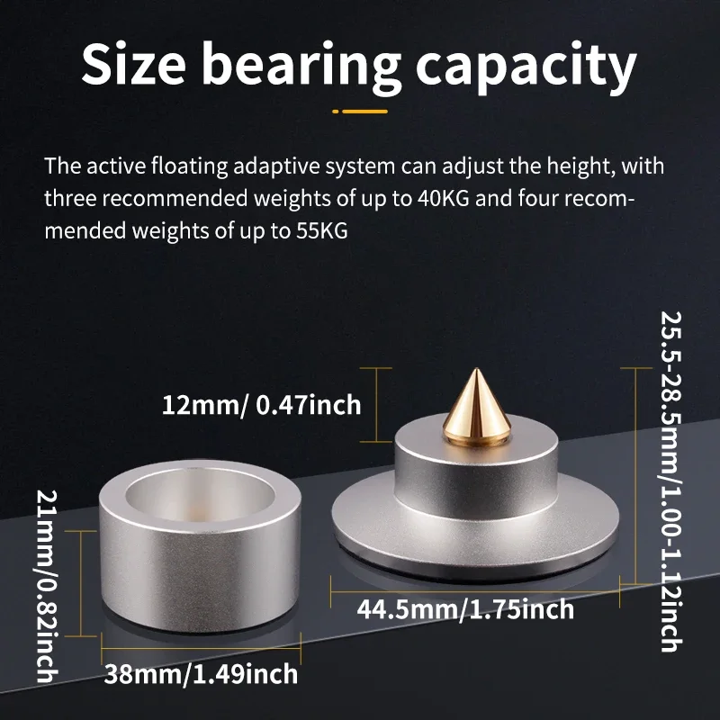 4PCS Speaker Stand Feet Foot Pad Aluminium Alloy Metal Spikes High Quality Shock-absorbing Cone Floor Foot Nail for Sound Box