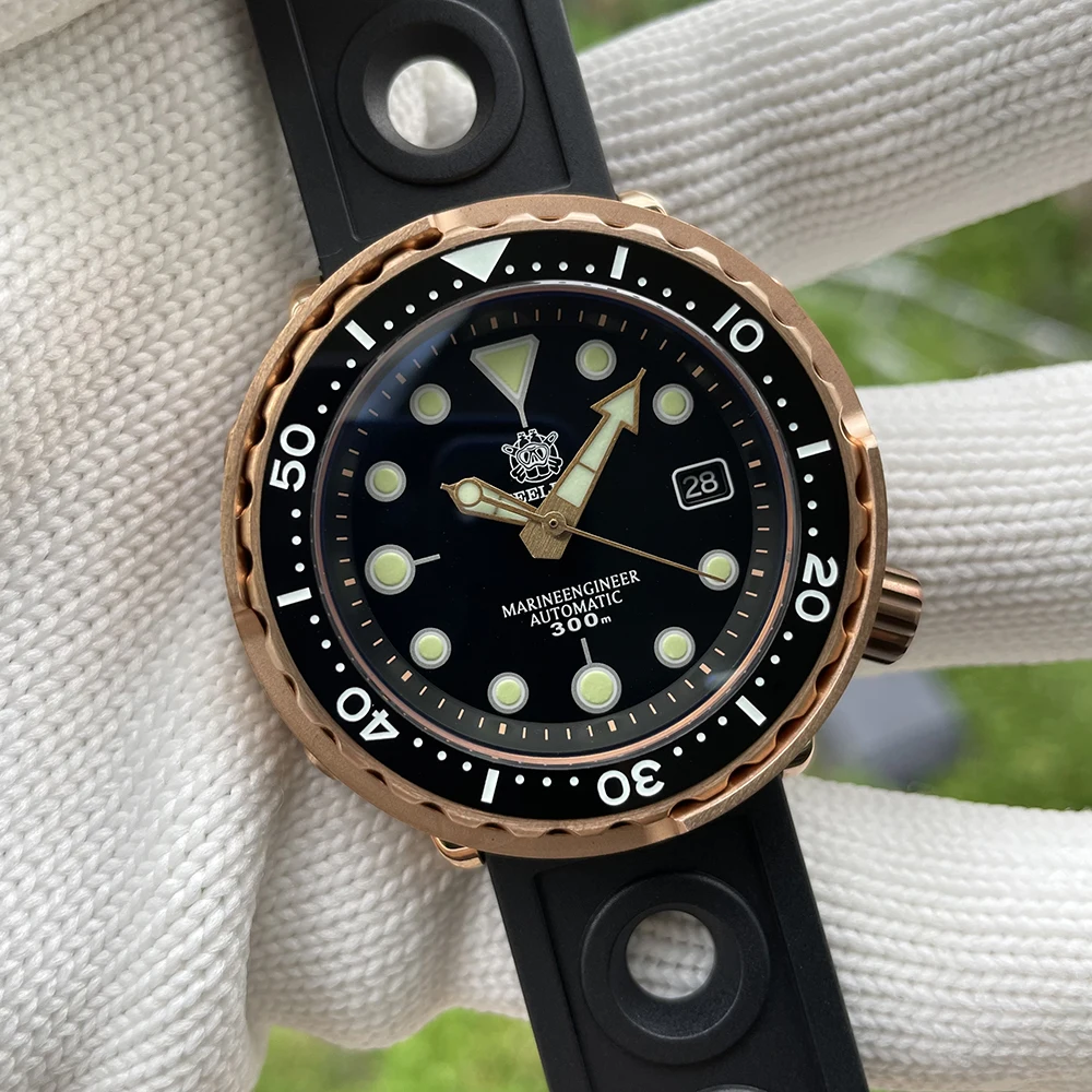 SD1975S New In 2023 V2 STEELDIVE 47.5MM CUSN8 Bronze Dive Watch Super Luminous NH35 Automatic 300M Water Resistant Mens Watch