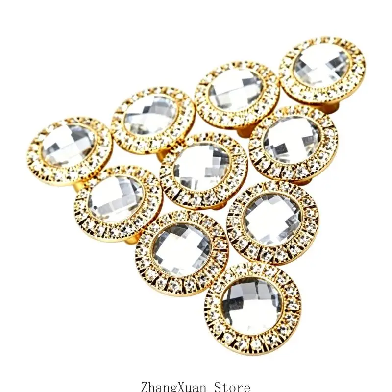 10 Stück Crystal Brilliant Knöpfe 30 mm Gold/Silber Schrankgriffe für den Heimgebrauch 3XUF – Detail 8