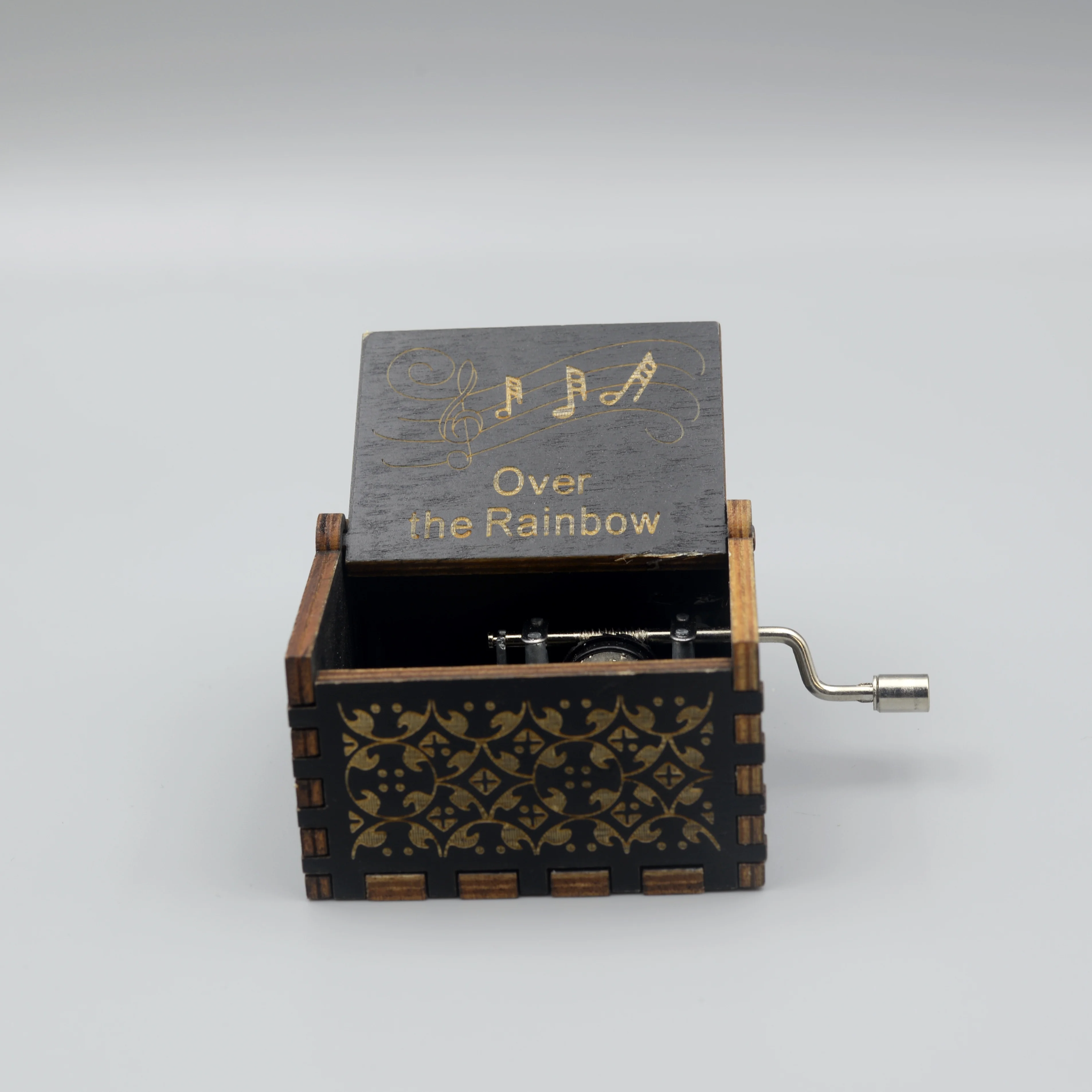 1pc Wooden Music Box, Hand Cranked Classic 