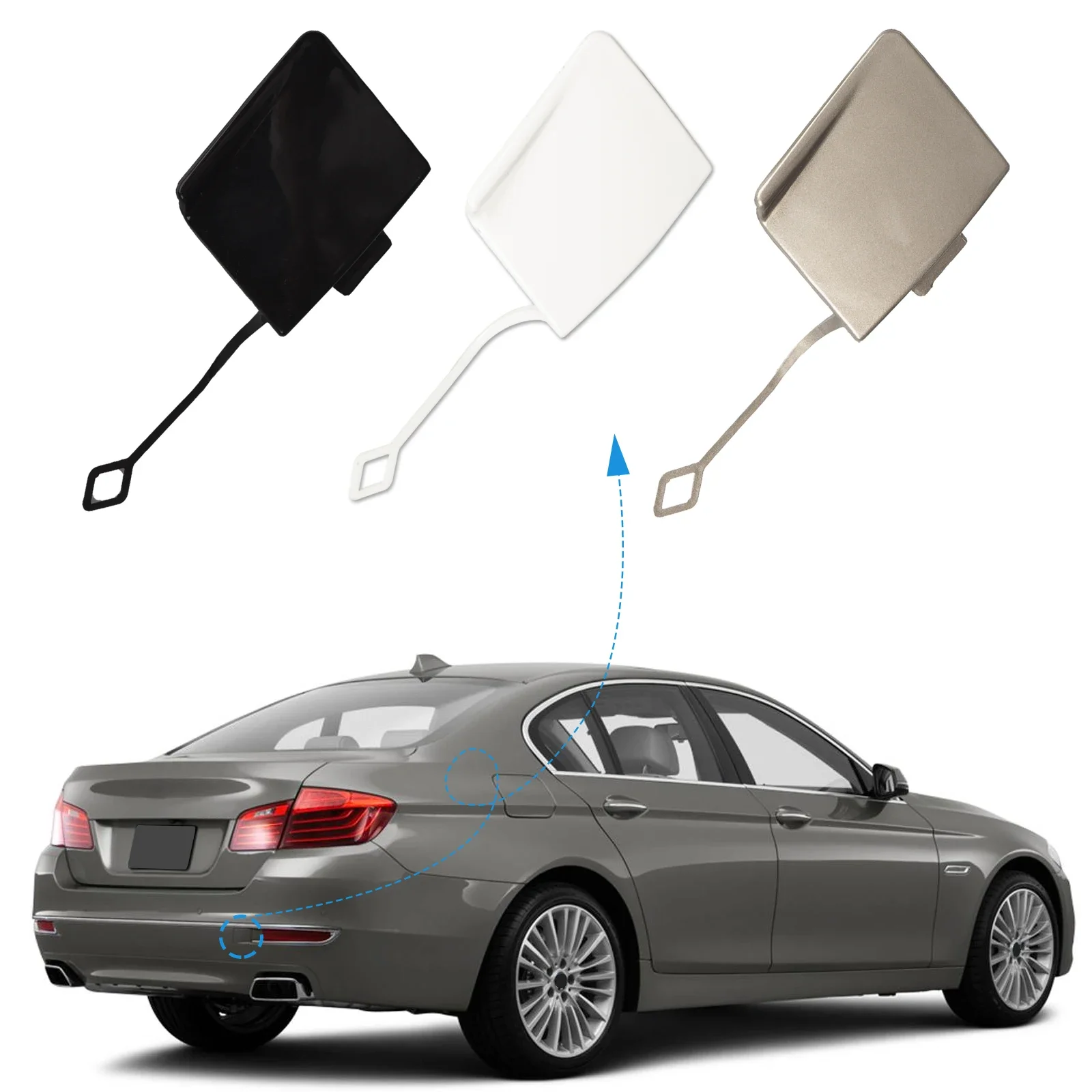 

OLANGDA Rear Bumper Tow Hook Cover Cap Towing Eye For BMW 5-Series F10 528i 535d 535i Accessories 2014 2015 2016 51127332777