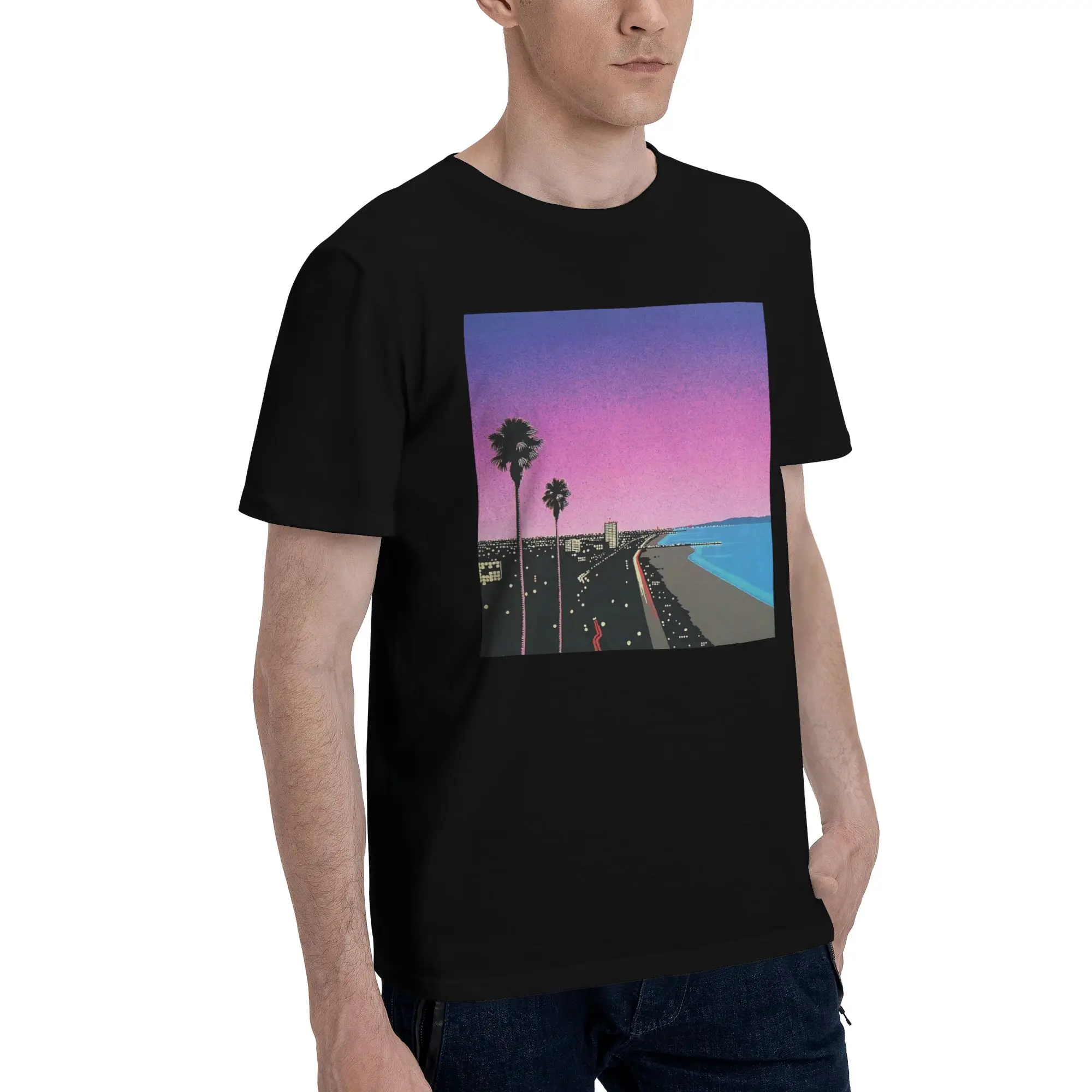 

Hiroshi Nagai Vaporwave Bendro Men T-Shirt Plus Size T Shirts Men's O-Neck Cotton Tees Short Summer Male
