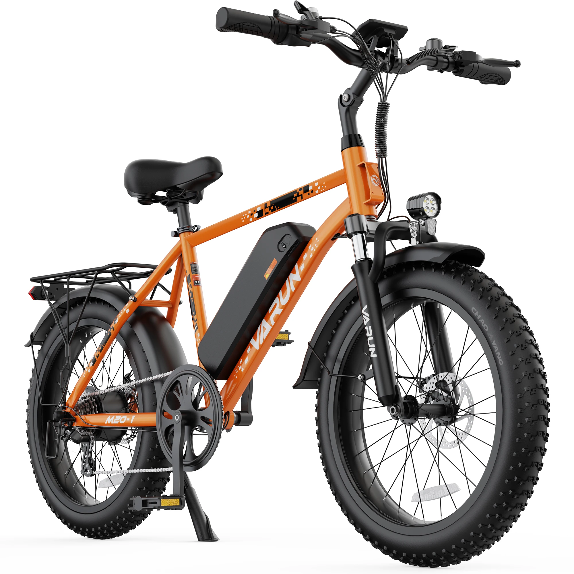  VARUN 1000W Peak Electric Bike for Adults, 20" 3.0" Fat Tire Ebike 48V 13Ah Removable Battery, 7-Speed 30-60+ Miles Range E-bike for Mountains, Snow, Sand image 2