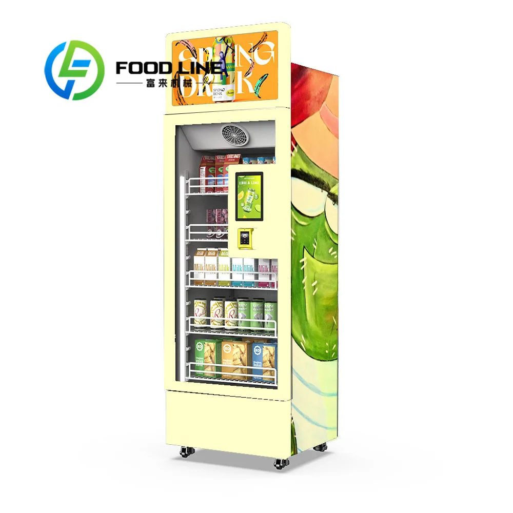 

Торговый автомат для использования в метро, для закусок с интеллектуальным 24-часовым интеллектуальным холодильником для продажи с искусственным интеллектом