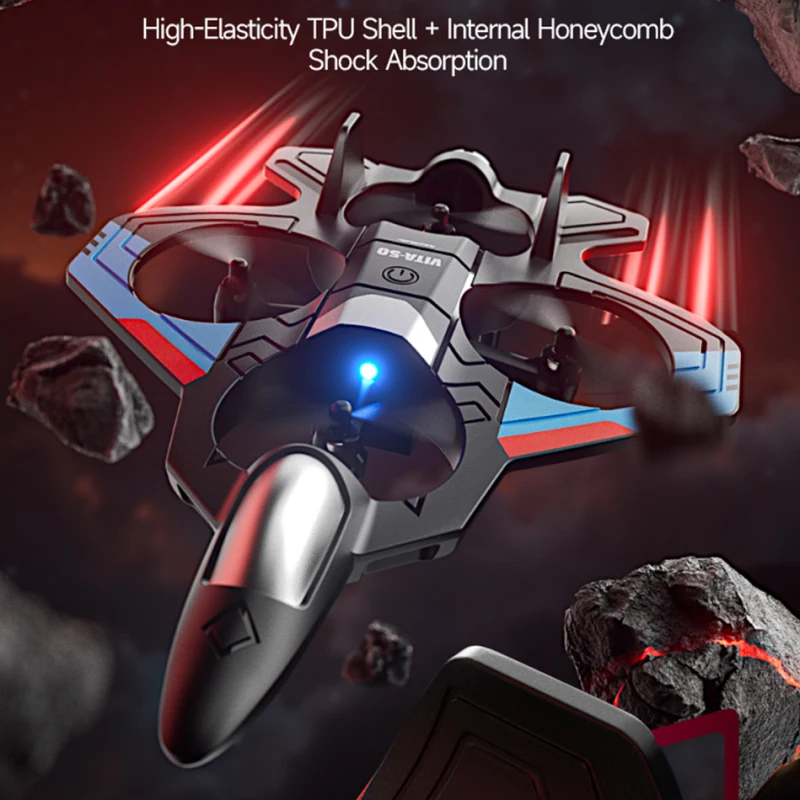 2.4G elektrisch zweefvliegtuig met afstandsbediening 360 °   Stunt Roll Vaste vleugel LED-verlichting Headless-modus Eén sleutel Opstijgen RC Fighter Toy