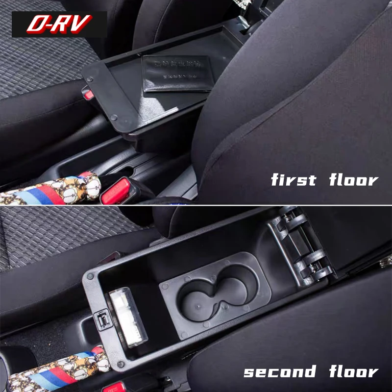 Armrest box For Suzuki Jimny JB64 Sierra JB74W 2019 2020 Car Armrest Storage box Interior car accessories Double-layer 3USB