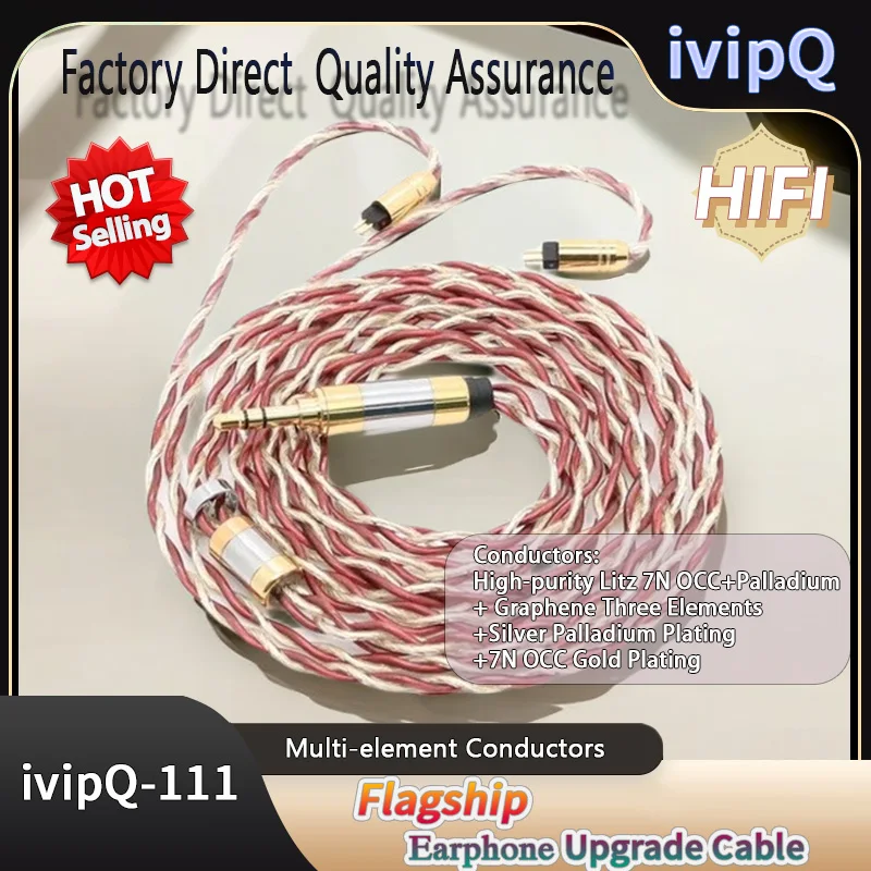 ivipQ Flagship Wire 4 Core Earphone Upgrade Cord With 2.5mm/3.5mm/4.4mm MMCX/2PIN 0.78/QDC/N5005 For Lofty Topguy NX7 MK3 IE900