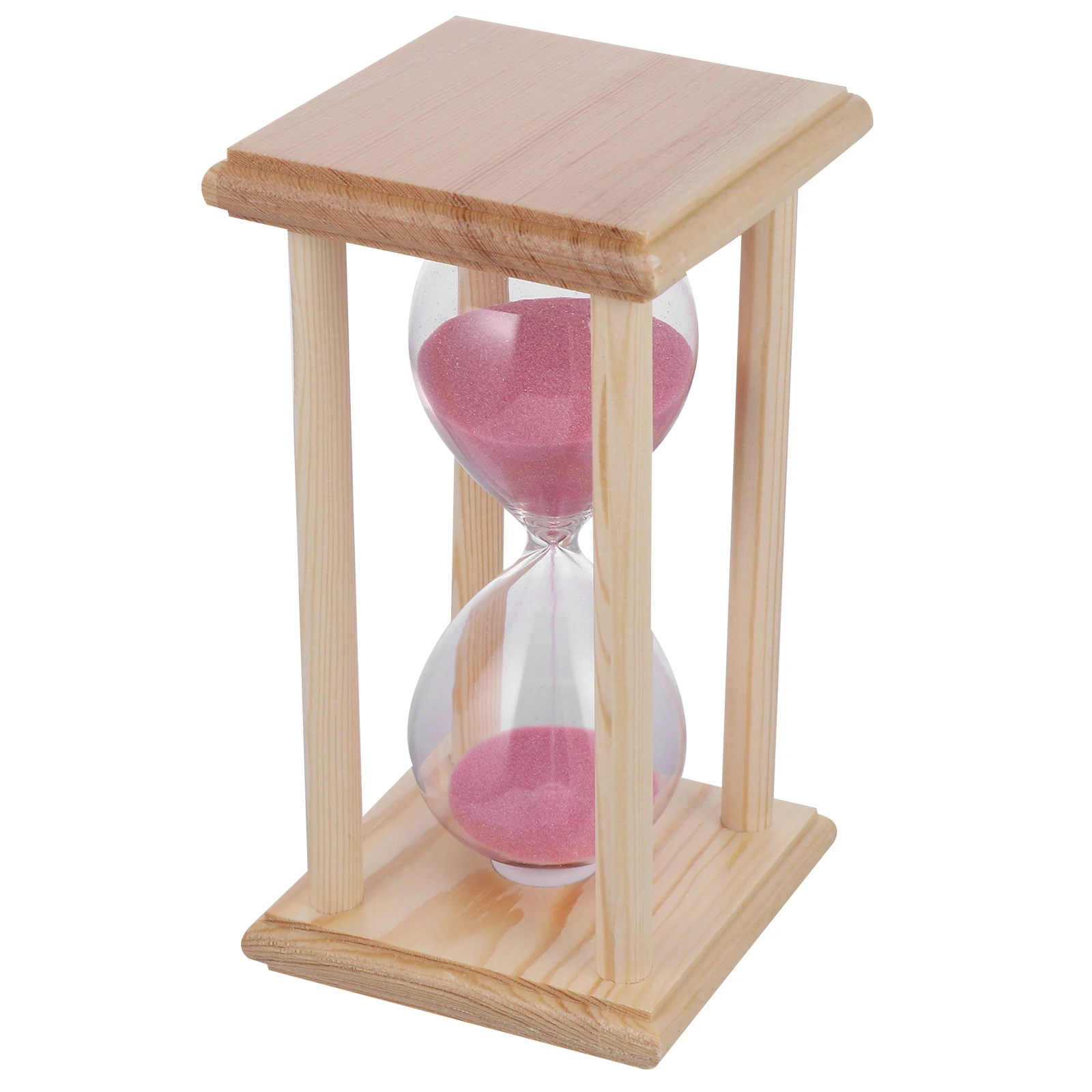 

15 Minutes Wooden Frame Glass Hourglass Timer For Kids Learning Yoga Sand Clock Desktop Decor Tabletop Transparent Hourglass
