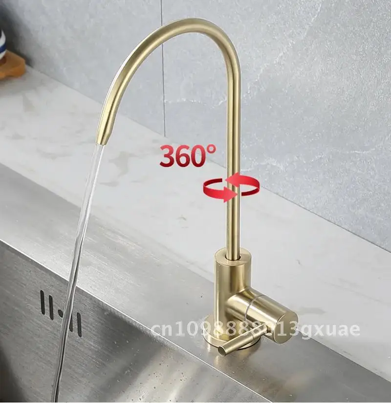 

1/4"Kitchen Faucets Direct Drinking Tap Water Purifier Faucet Single Sink Reverse Filter Water Osmosis Gold Tap Drinking Cold