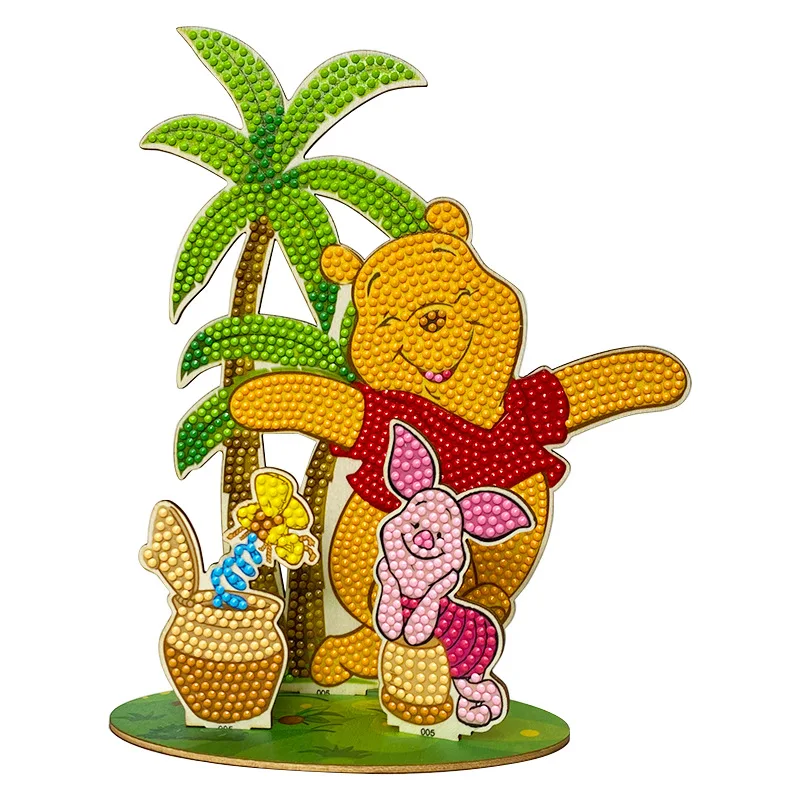 Doraemon Winnie the Pooh Cartoon-Charakter Diamant-Malerei DIY Dekorative Figur Souvenir Kindergeburtstags-Geschenk