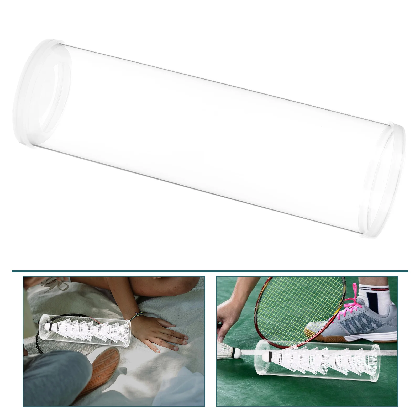 

Magnetic Shuttlecocks Storage Tube Badminton Ball Holder Transparent Organizer Case Large Capacity Portable Cylinder Sleeve