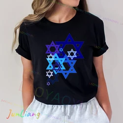 Star of David Harajuku Unisex T-shirts for Men Solomon Seal Fashion Gift Men's Clothing Y2k Clothes Goth Shirt Mens T-shirt