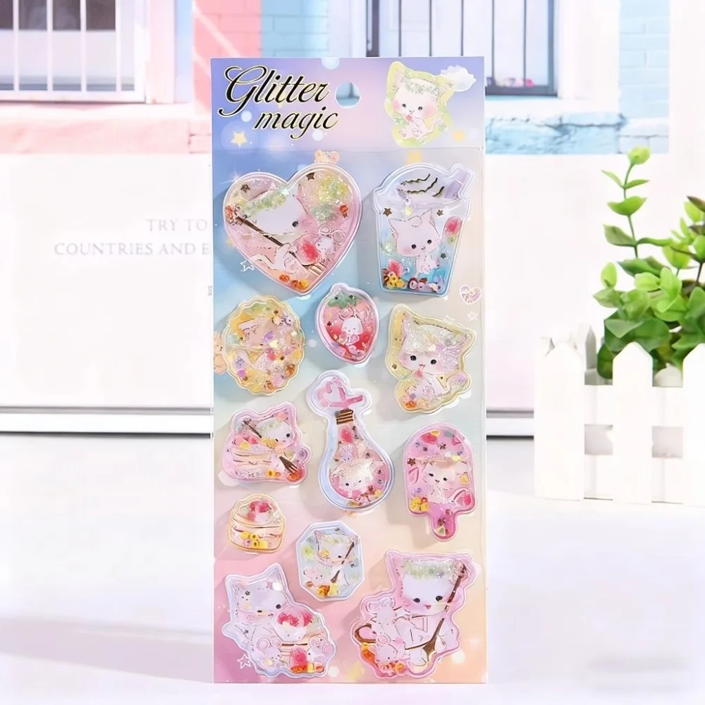 

Cartoon 3D Shaker Stickers Colorful Pattern 6-Style 3D Shake Water Sticker Kawaii Theme Water Injection 3D Stickers