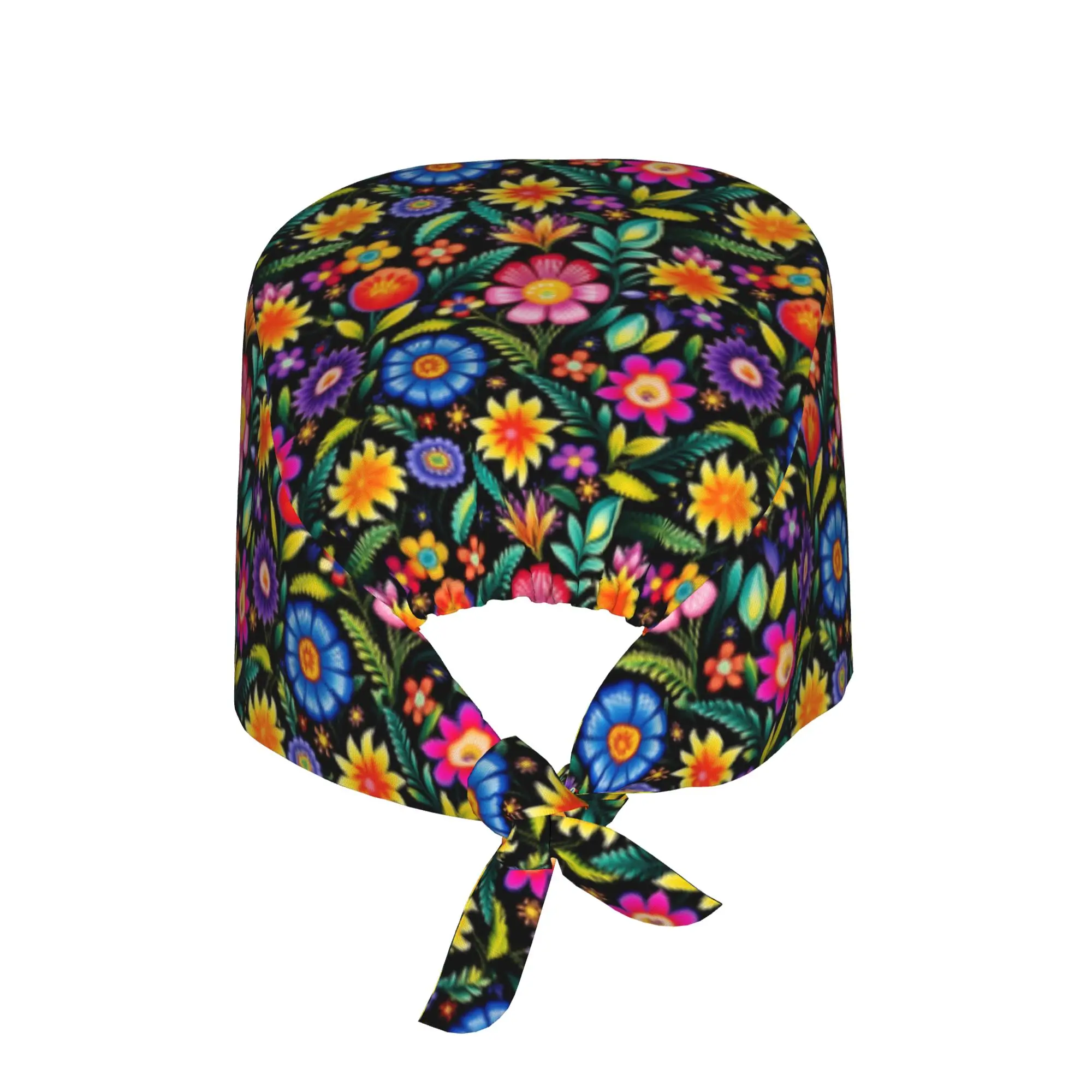 Polish Fiesta Flowers Scrubs Cap Surgical Hats Men Women Poland Folk Flowers  Operating Room Cap Operator Hats Lab Works Hat