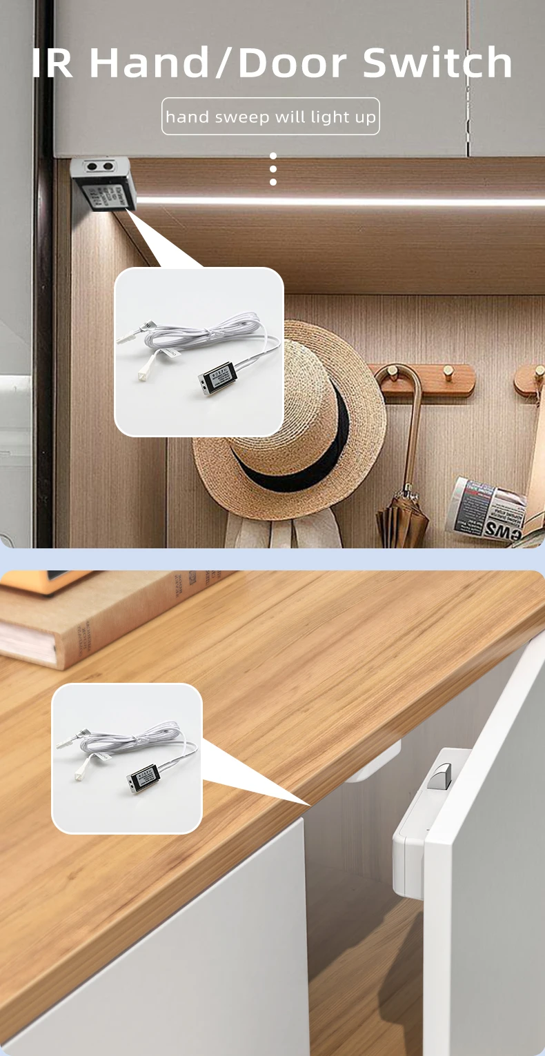 Infrarot-Türsteuerungs-Dimmsensor-Schalter DC12 24V für Schranktür-LED-Licht, automatisches Ein-/Ausschalten des Lichts – Detail 1