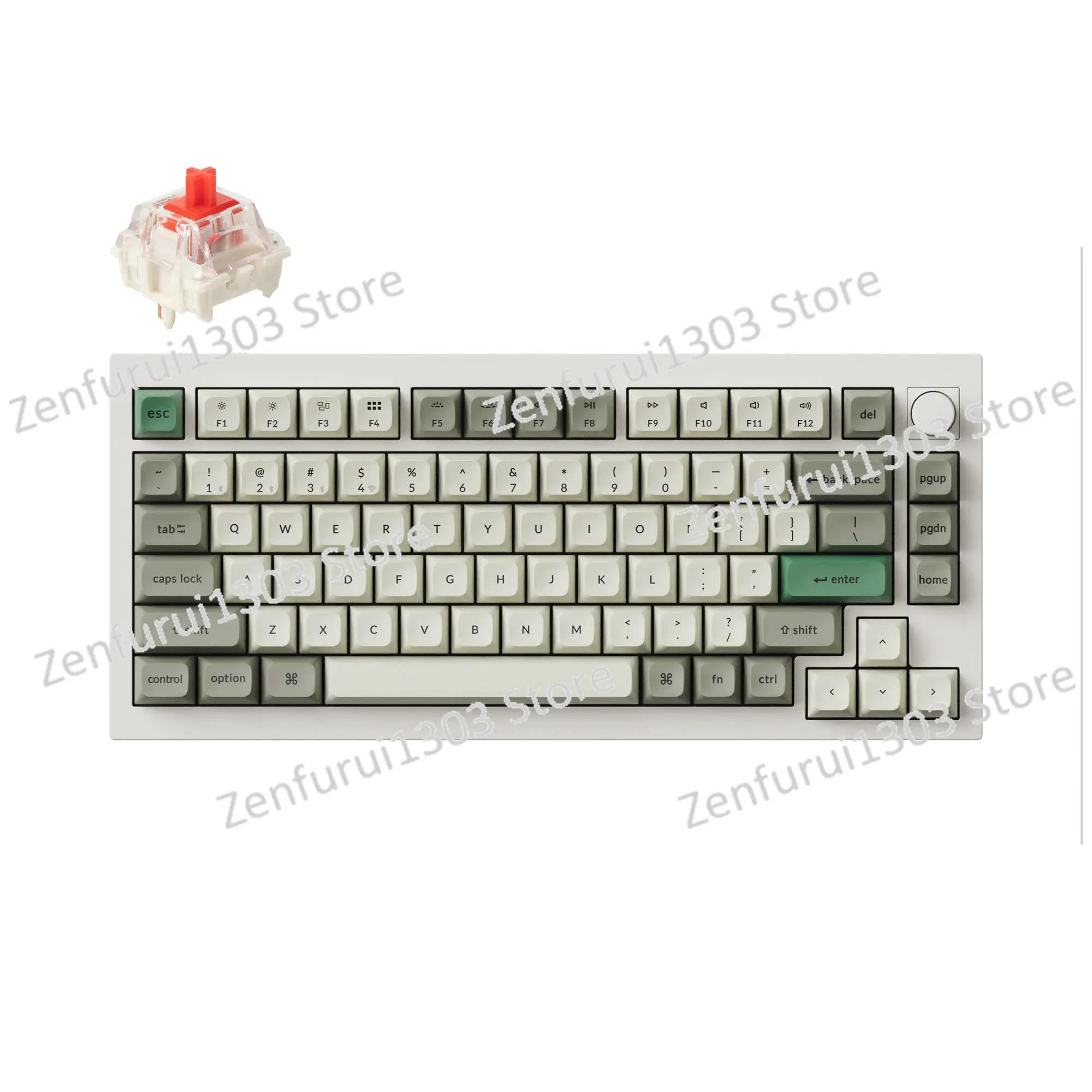 Q1 Max 75% Keycaps Red Switch QMK/VIA 2.4G Wireless Custom Mechanical Keyboard