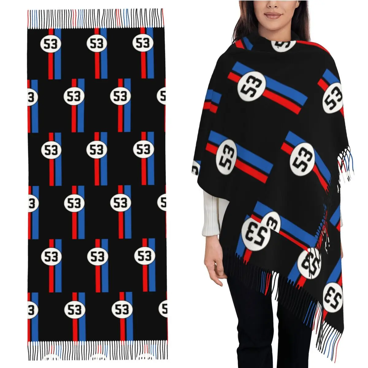 

Herbie Number 53 Scarf Tassel Scarves Women Soft Warm Shawls and Wraps Large Fall Winter Shawl Wrap