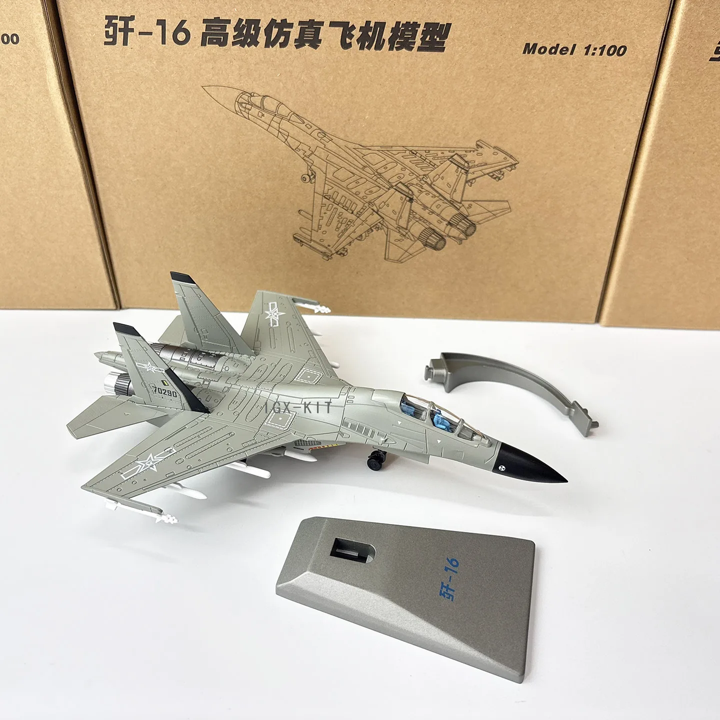 1:100 Scale China Air Force J16 Military Alloy Simulation Airplane Model Finished Product Decoration Souvenir Collection Display