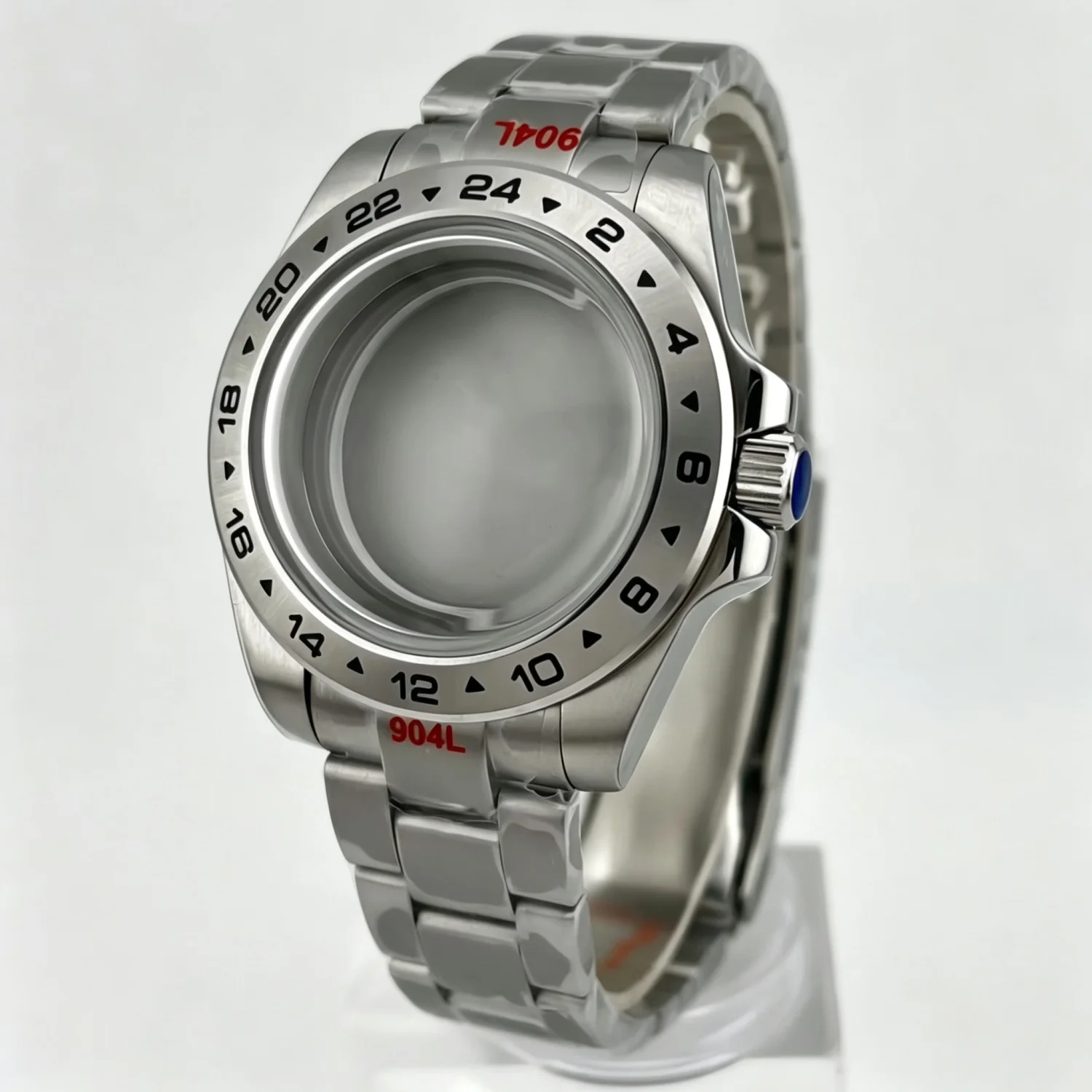 bliger-40mm-explore-2-case-solid-bezel-dome-shaped-glass-fits-nh34-nh35-nh36-eta2824-pt5000-movement-stainless-steel-bracelet