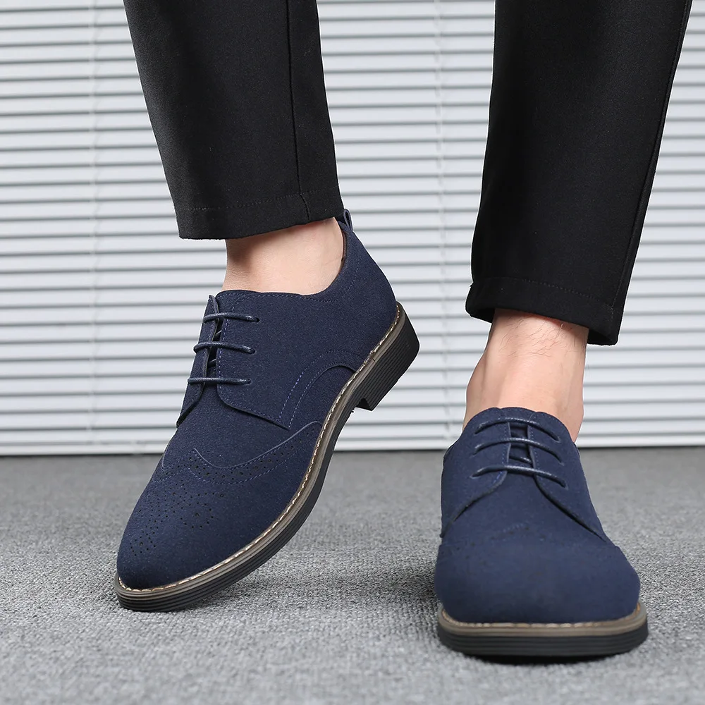 New derby shoes Oxford Men Shoes PU Suede Leather Spring Autumn Casual Men Leather Shoes Male Dress Shoes Plus Size 38-48