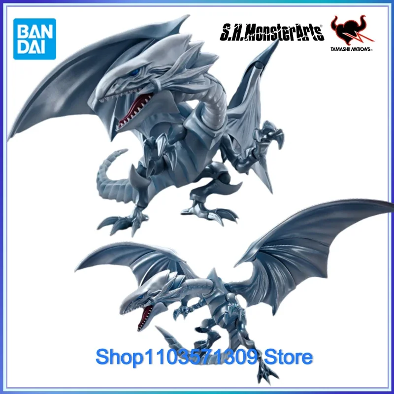 100%Original S.H.MonsterArts SHM Blue Eyes White Dragon Model Kit Anime Figure Boxed Toys Gift Collectible Model