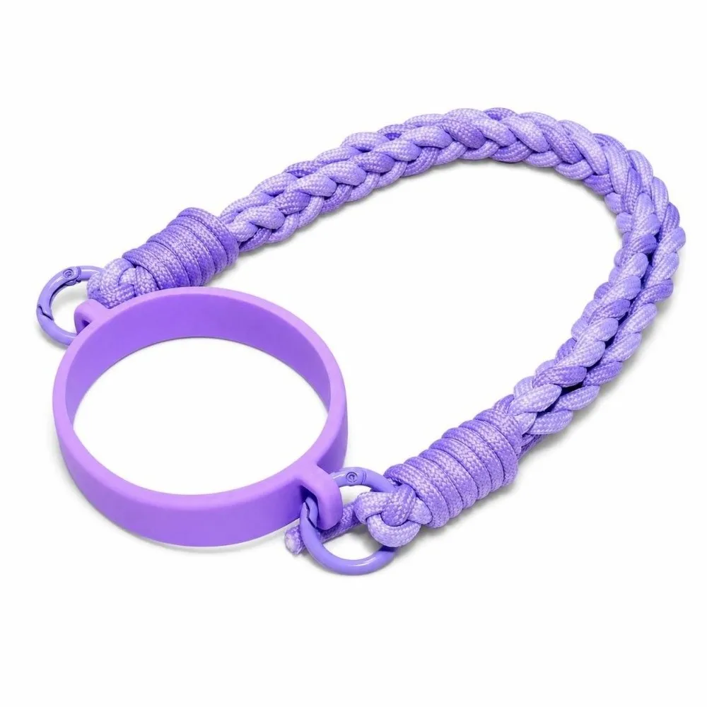 Soft Silicone Water Bottle Handle Strap Fits Most 8-40oz Bottles Two-color Braided Rope High Elasticity for HydroJug