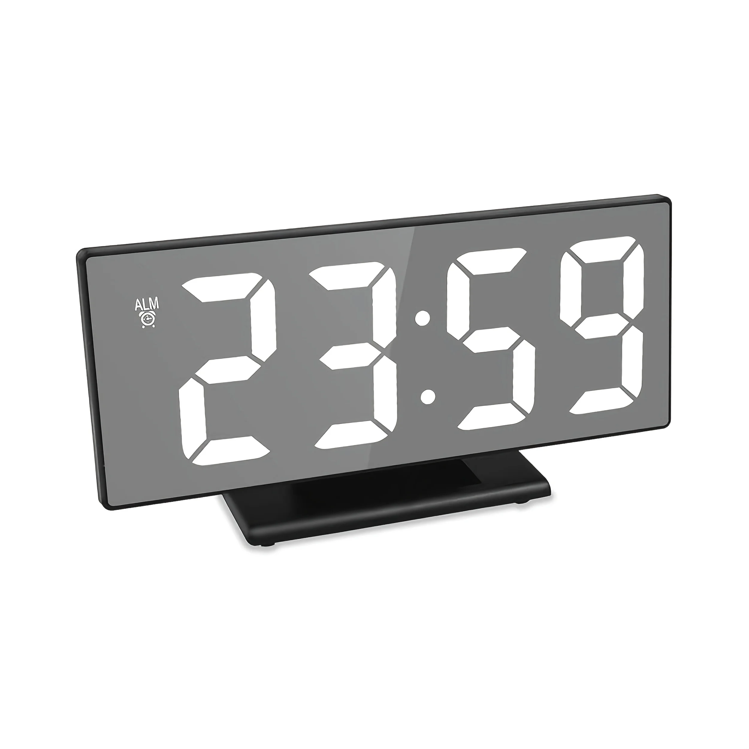 

Будильник с умным дисплеем, многофункциональный цифровой светодиодный зеркальный будильник - идеально подходит для спален или столов