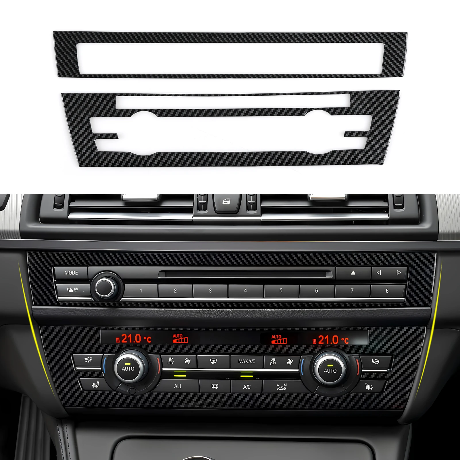 For BMW 5 series F10 F11 (2010-2016) Trim Accessories. Car Center Console Dashboard Gear Shift Panel. Carbon Fiber ABS Sticker. view 4