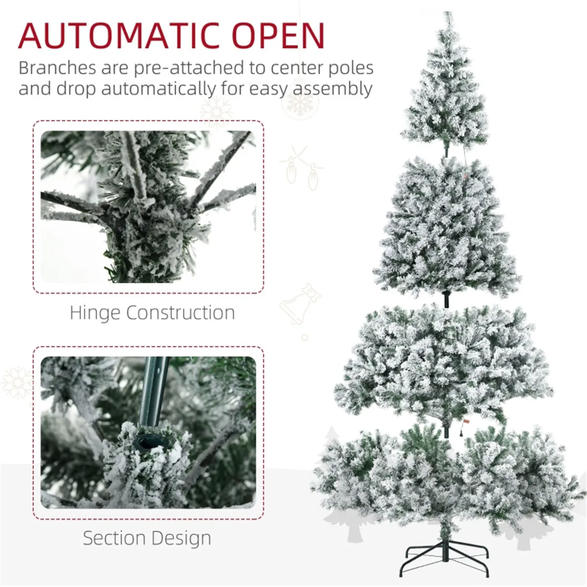 9ft Christmas Tree Decoration Lights, Packaged Courtyard Interior Usable