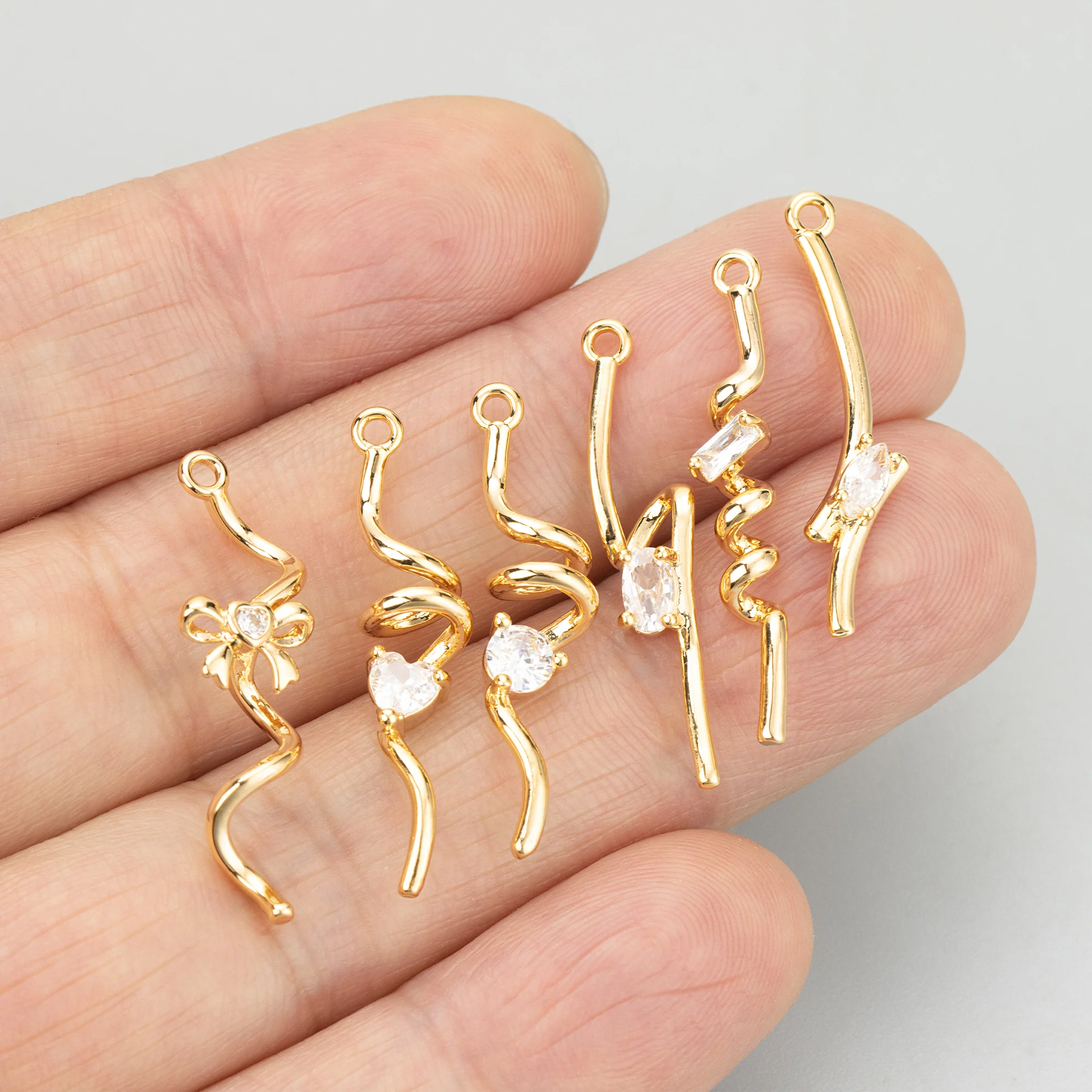 GUFEATHER,6pcs/lot,MG57,jewelry accessories,18k gold rhodium plated,copper,nickel free,zircon,charms,jewelry making,diy pendants