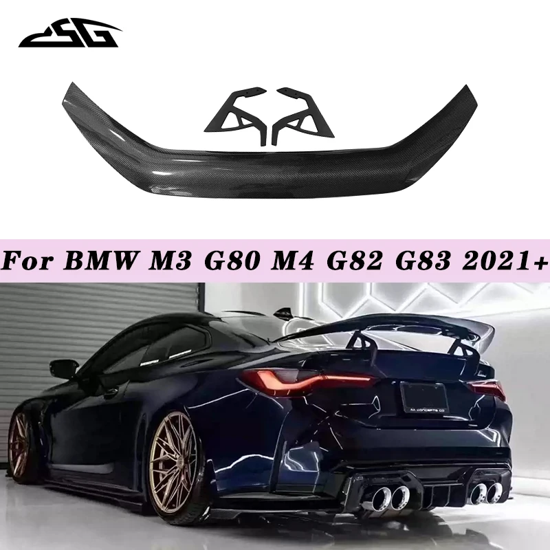 

For BMW M3 M4 G80 G82 G83 Carbon Fiber Rear Trunk Lid Spoiler Lip Tail Wing Splitter Diffuser Body Kit