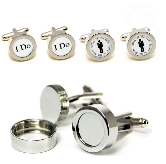 

iGame Fashion DIY Cuff Links Silver Color Photo Frame Design Quality Brass Material Photo Holder Cufflinks For Men
