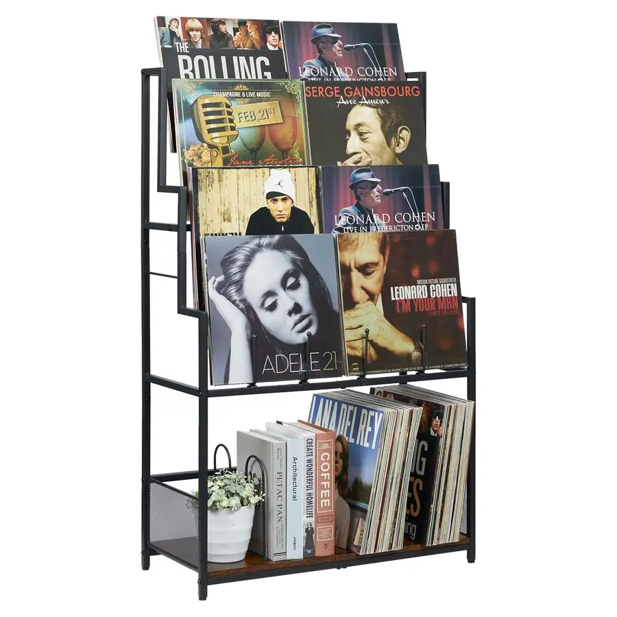 

Charm 5Tier Vinyl Record Storage Stand Holder with Record Display Shelf, Large Capacity Vinyl Organizer,250320 Albums Storage M