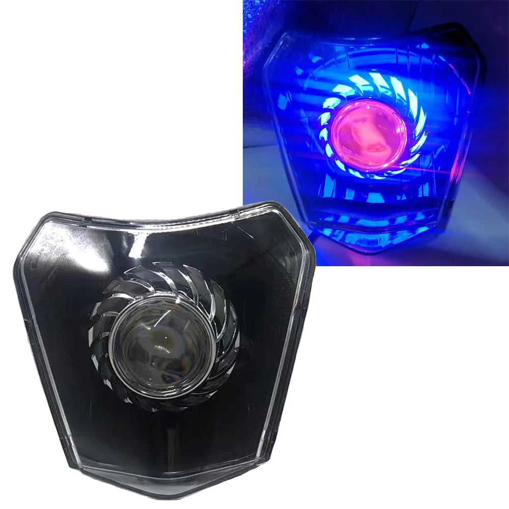 LED Angel Eye Headlight  Headlamp Supermoto For KTM EXC SXF Daylight Running Light MX Enduro Of  Motorcycle Dirt Bike