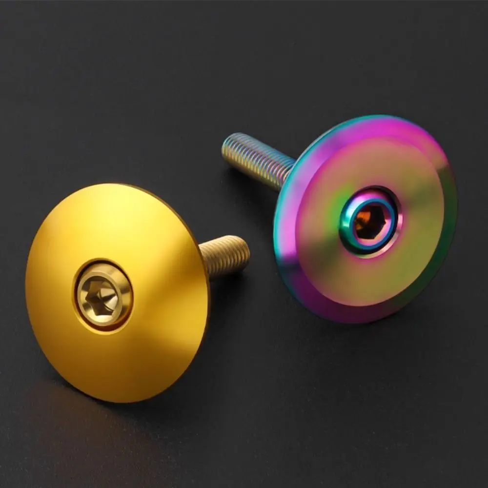 M6x30/35mm Bicycle Stem Top Cap Screw Ultra-light Titanium Alloy Bicycle Headset Top Cap Bolt Colorful Vacuum Plating