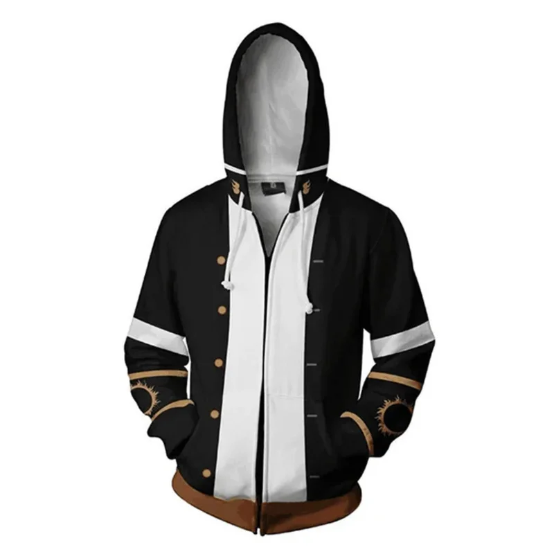 Unisex Tekken 8 Jin Kazama Kazuya Mishima Streetwear Hoodie Cosplay Sweatshirt with Zipper Hood Street Fashion Coat