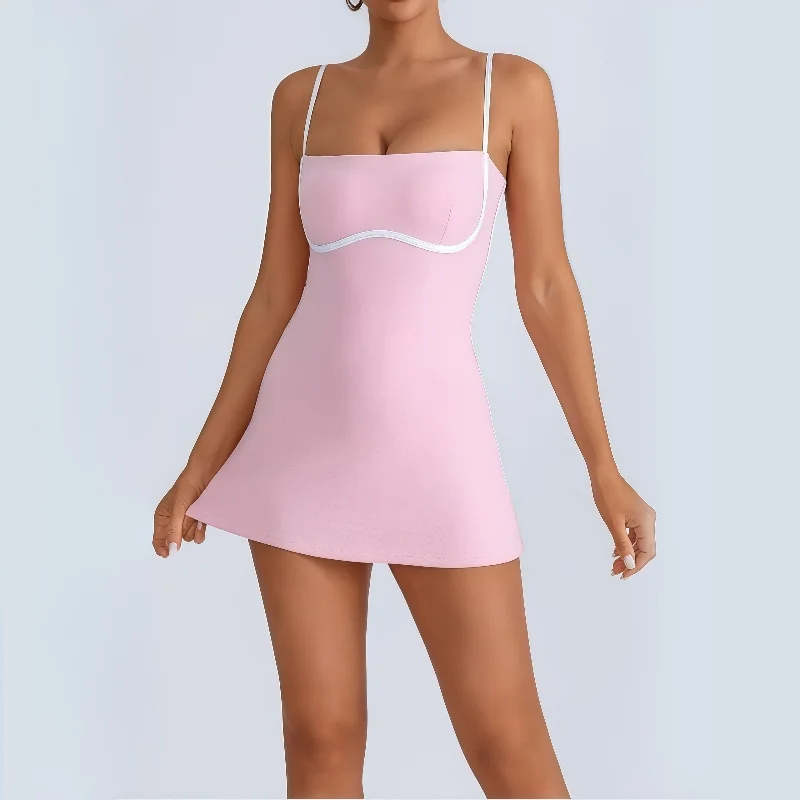 New Tennis Skirt Sports Fitness High Elastic Breathable Golf Badminton Outdoor Workout Gym Yoga Anti-light Yoga Dress for Women image 2