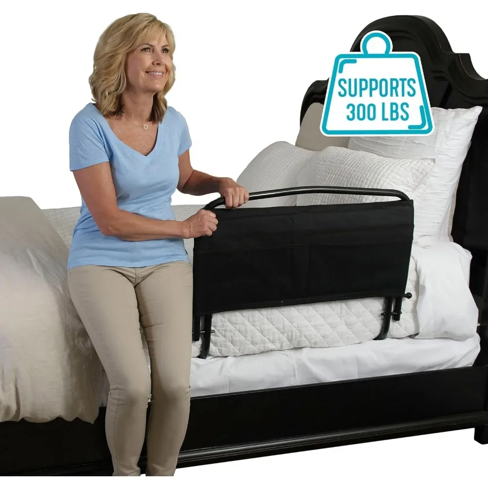 Stander 30" Safety Bed Rail with Padded Pouch, Folding Bedside Safety Guard Rail for Adults, Seniors, and Elderly